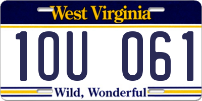 WV license plate 1OU061