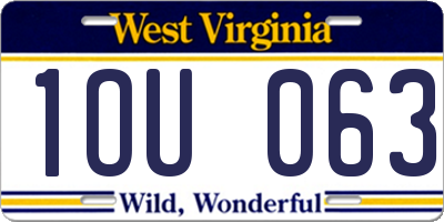 WV license plate 1OU063