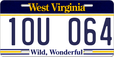 WV license plate 1OU064