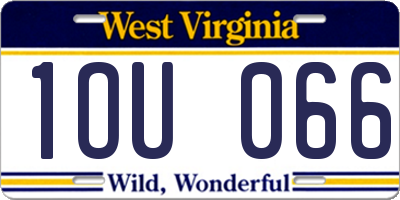 WV license plate 1OU066