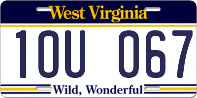 WV license plate 1OU067