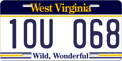 WV license plate 1OU068