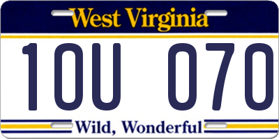 WV license plate 1OU070