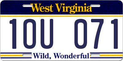 WV license plate 1OU071