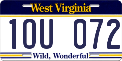 WV license plate 1OU072