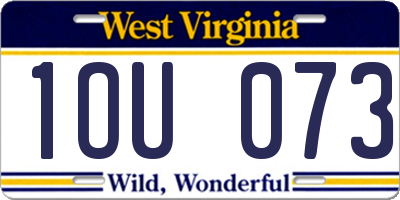 WV license plate 1OU073