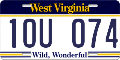 WV license plate 1OU074