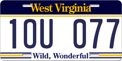 WV license plate 1OU077