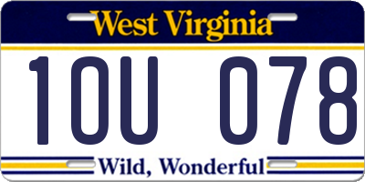 WV license plate 1OU078