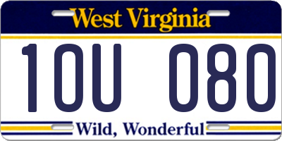 WV license plate 1OU080