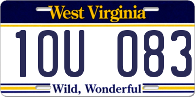 WV license plate 1OU083