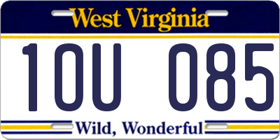 WV license plate 1OU085