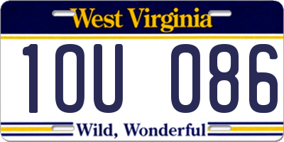 WV license plate 1OU086