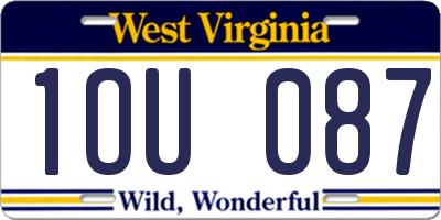 WV license plate 1OU087