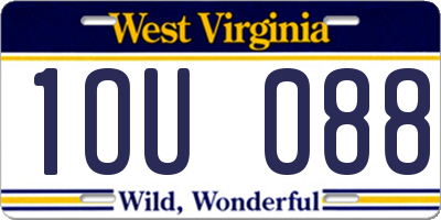 WV license plate 1OU088