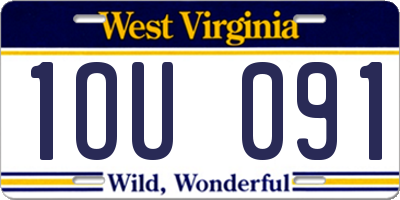 WV license plate 1OU091