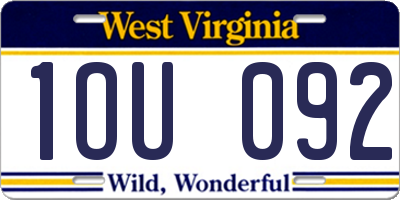 WV license plate 1OU092