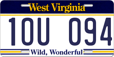 WV license plate 1OU094