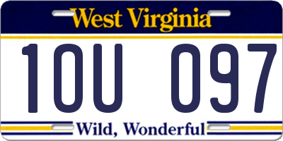 WV license plate 1OU097