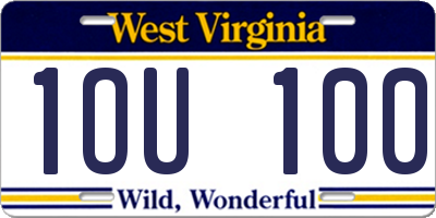 WV license plate 1OU100