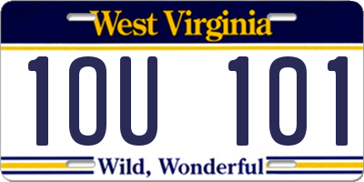 WV license plate 1OU101