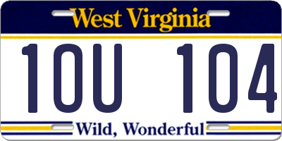 WV license plate 1OU104