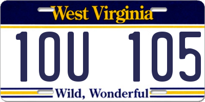 WV license plate 1OU105