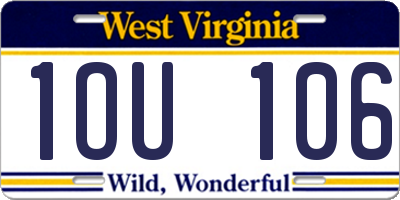 WV license plate 1OU106