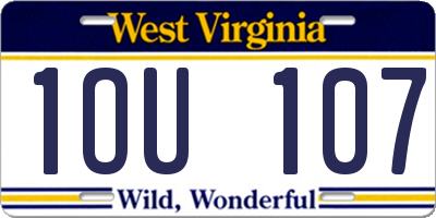 WV license plate 1OU107