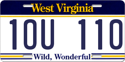 WV license plate 1OU110