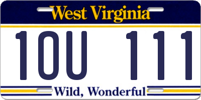 WV license plate 1OU111