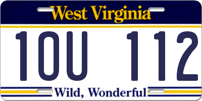 WV license plate 1OU112