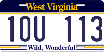 WV license plate 1OU113