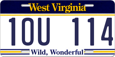 WV license plate 1OU114