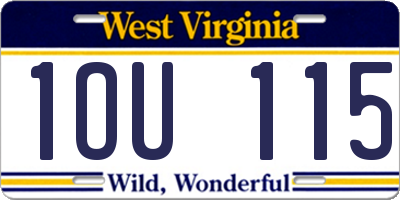 WV license plate 1OU115