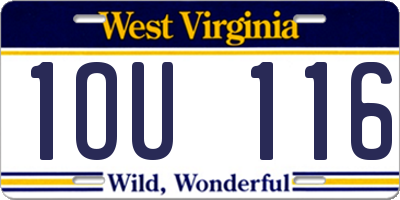 WV license plate 1OU116