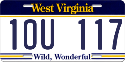 WV license plate 1OU117