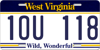 WV license plate 1OU118