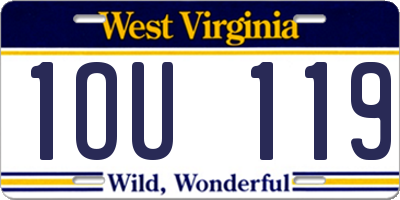 WV license plate 1OU119