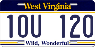 WV license plate 1OU120