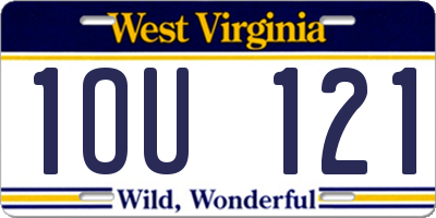 WV license plate 1OU121