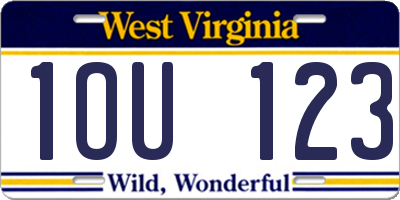 WV license plate 1OU123