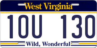 WV license plate 1OU130