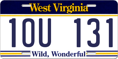 WV license plate 1OU131