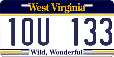 WV license plate 1OU133
