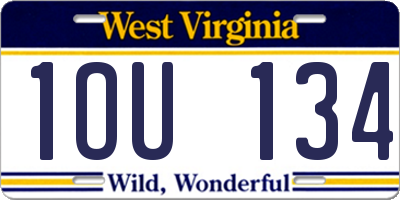 WV license plate 1OU134