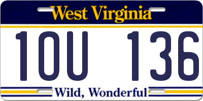 WV license plate 1OU136