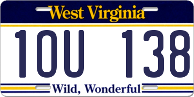 WV license plate 1OU138