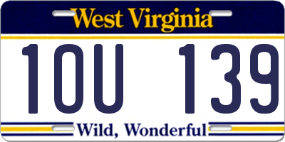 WV license plate 1OU139