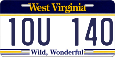 WV license plate 1OU140